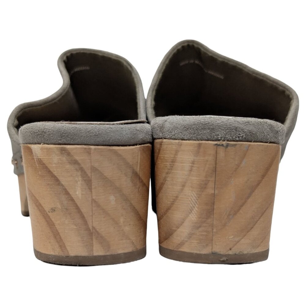 Dolce Vita Dorado Clogs Womens Sage Green Suede Wood Sole Platform Size 10 - Picture 10 of 14